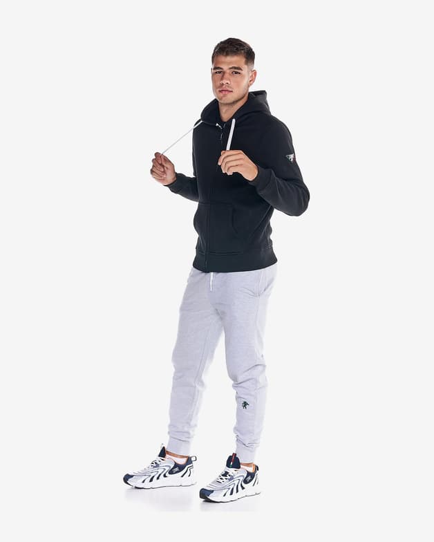 Sudadera con capucha Leone 1947 Heavy Basic Full Zip negro blanco - #3
