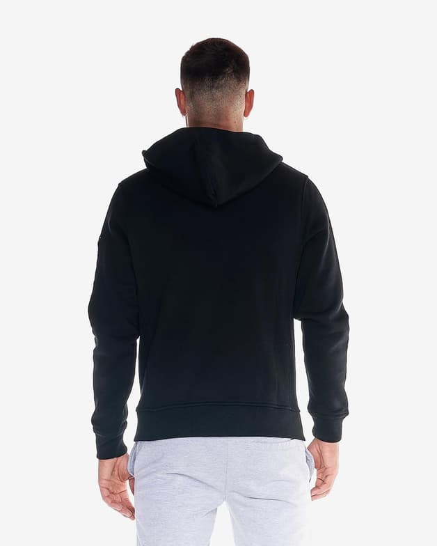 Sudadera con capucha Leone 1947 Heavy Basic Full Zip negro blanco - #4