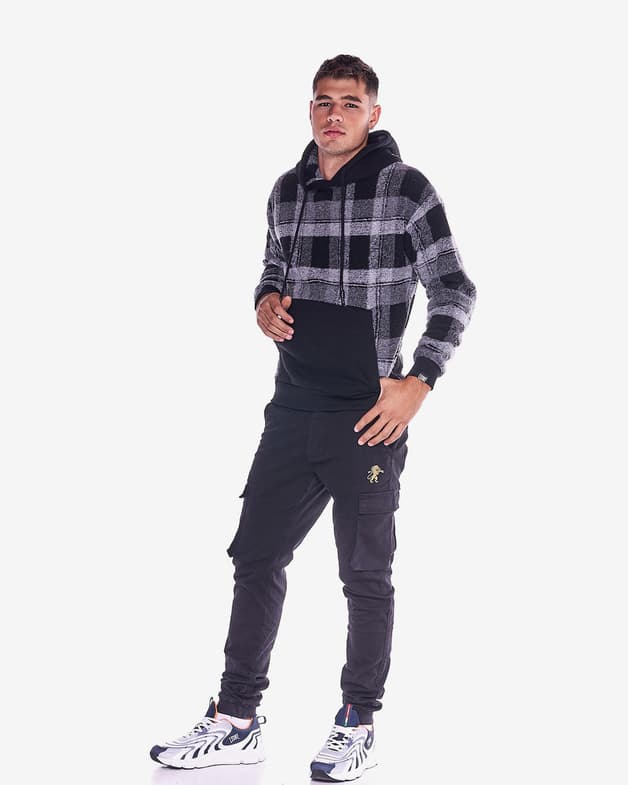 Sudadera con capucha Leone 1947 Tartan Work Leisure gris claro negro - #3