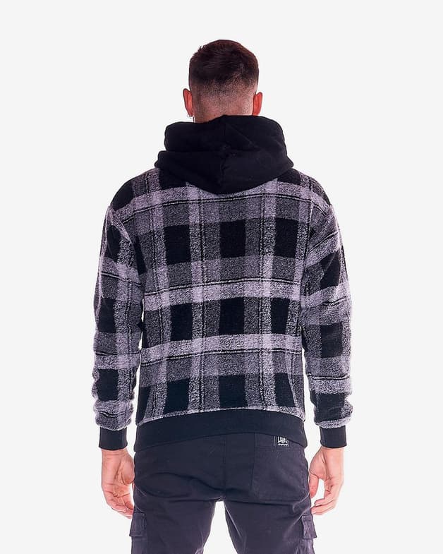 Sudadera con capucha Leone 1947 Tartan Work Leisure gris claro negro - #4