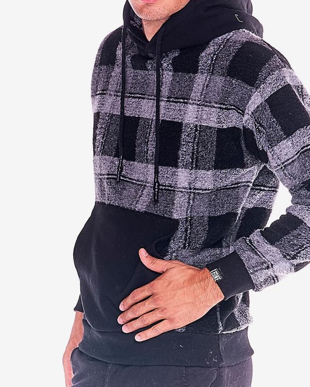 Sudadera con capucha Leone 1947 Tartan Work Leisure gris claro negro - #5