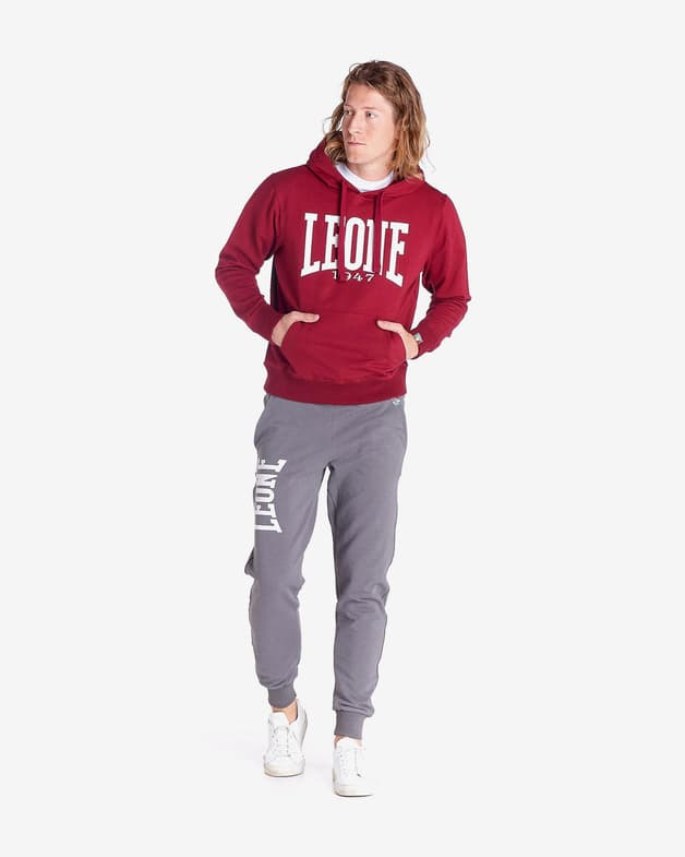 Sudadera con capucha Leone 1947 Basic Big Logo granate blanco - #1