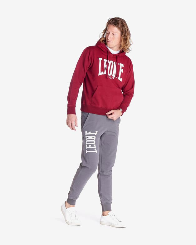 Sudadera con capucha Leone 1947 Basic Big Logo granate blanco - #3