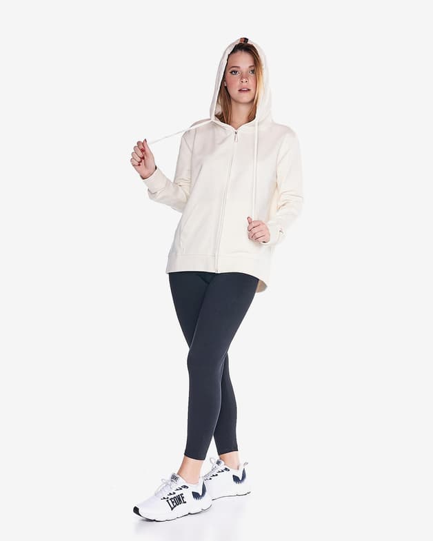Sudadera con capucha Leone 1947 Active Zone Full Zip blanco mujer - #3