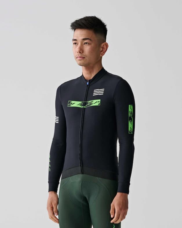 Cykeltrøje MAAP X Lifeplus-Wahoo Thermal langærmet sort grøn - #2