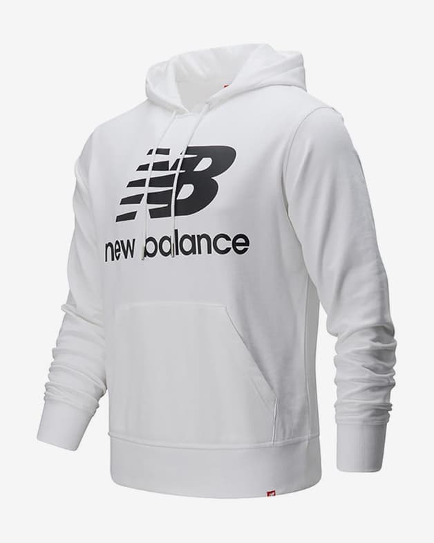 Sudadera con capucha New Balance Essential Stacked Logo Pullover blanco - #1