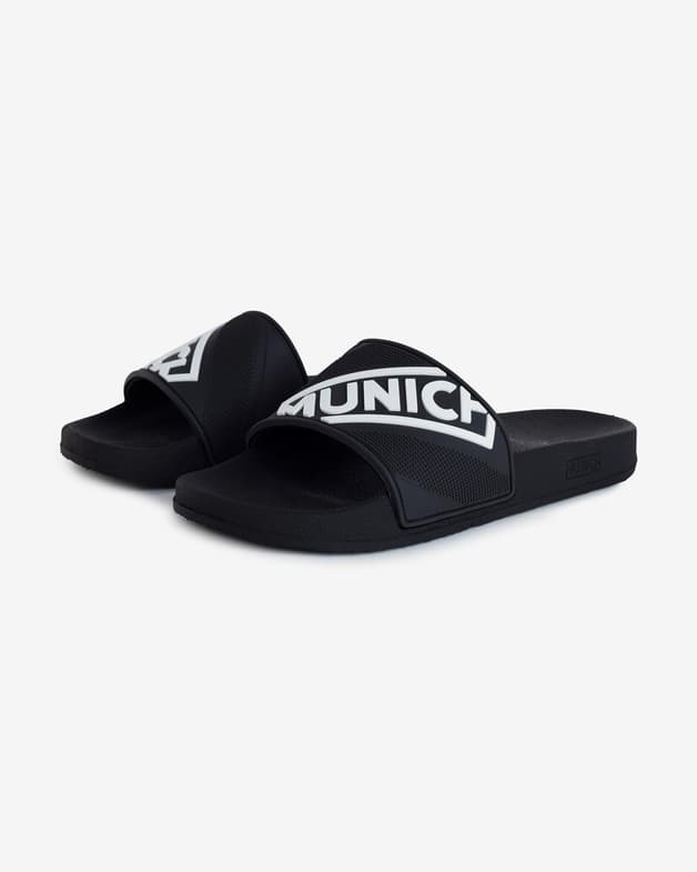 Chanclas Munich Slides negro blanco - #1