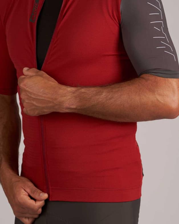Mavic Essential fietsshirt korte mouw rood wijn grijs carbon - #3