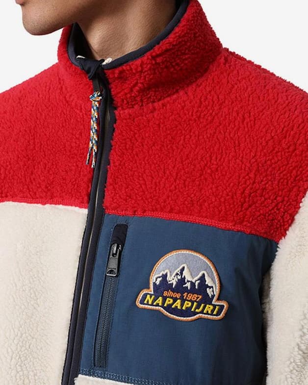 Sudadera Napapijri Yupik 2 Full Zip rojo blanco - #5