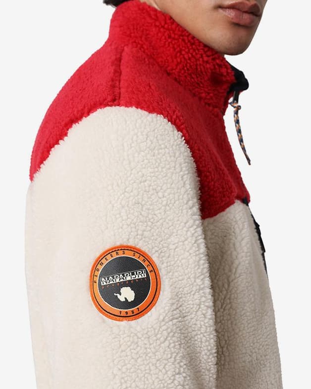 Sudadera Napapijri Yupik 2 Full Zip rojo blanco - #6