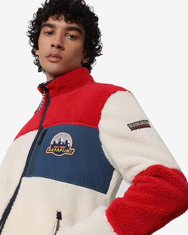 Sudadera Napapijri Yupik 2 Full Zip rojo blanco - #10