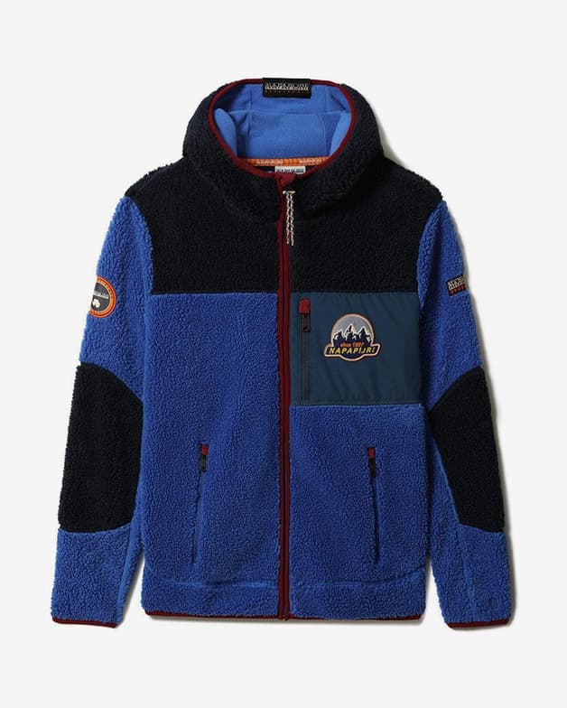 Sudadera con capucha Napapijri Yupik 2 Full Zip azul claro oscuro granate - #1