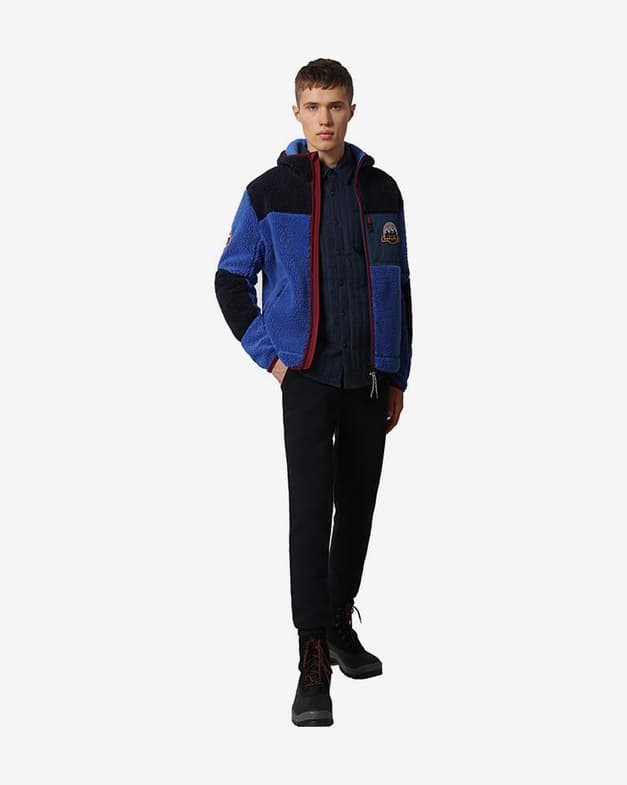 Sudadera con capucha Napapijri Yupik 2 Full Zip azul claro oscuro granate - #2