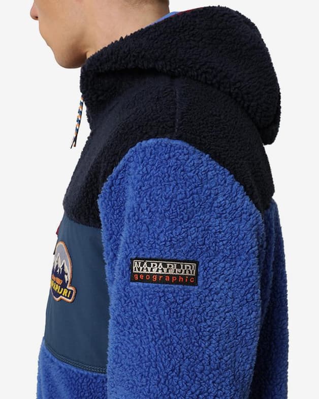 Sudadera con capucha Napapijri Yupik 2 Full Zip azul claro oscuro granate - #6