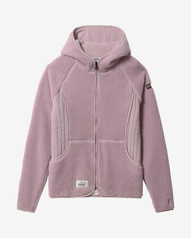 Sudadera con capucha Napapijri Yupik Full Zip rosa mujer - #1