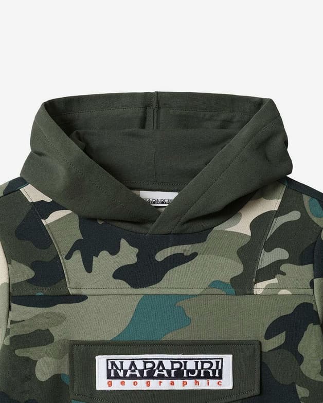 Sudadera con capucha Napapijri Burgee AOP verde claro oscuro gris infantil - #2
