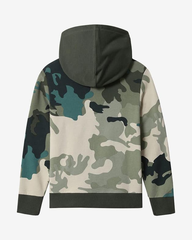 Sudadera con capucha Napapijri Burgee AOP verde claro oscuro gris infantil - #3
