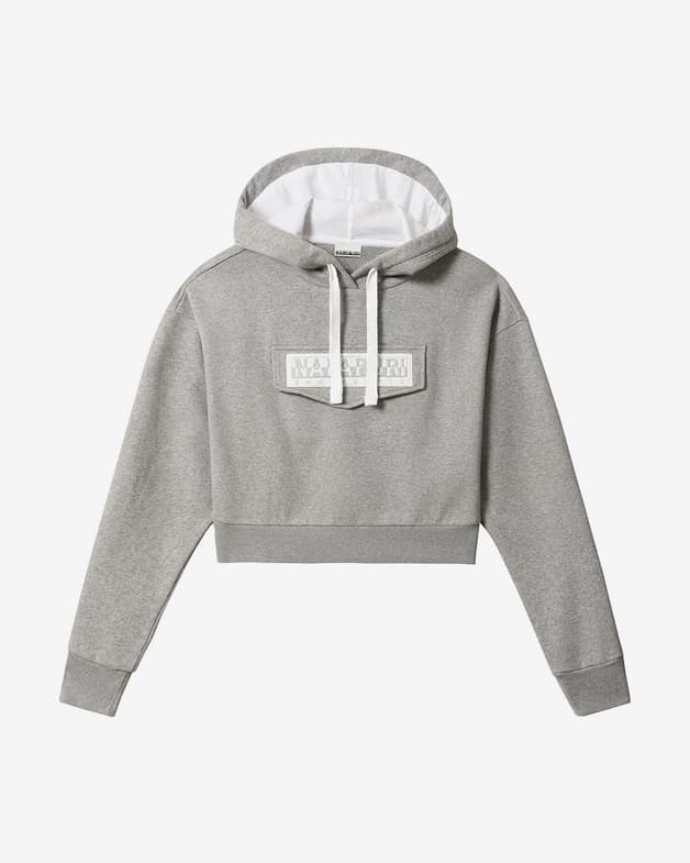 Sudadera con capucha Napapijri Burgee Cropped gris claro mujer - #1