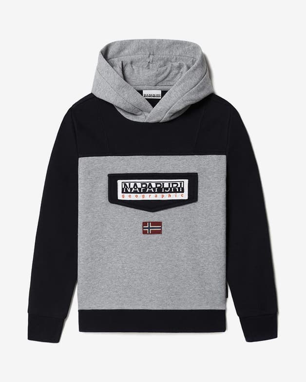 Sudadera con capucha Napapijri Burgee W 1 gris claro oscuro infantil - #1