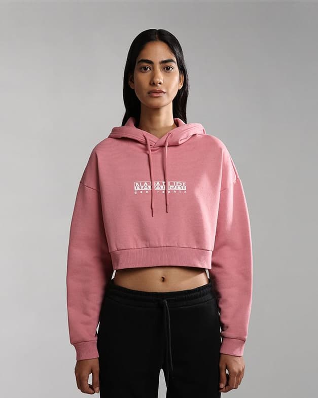 Sudadera con capucha Napapijri Box Crop 2 rosa mujer - #3