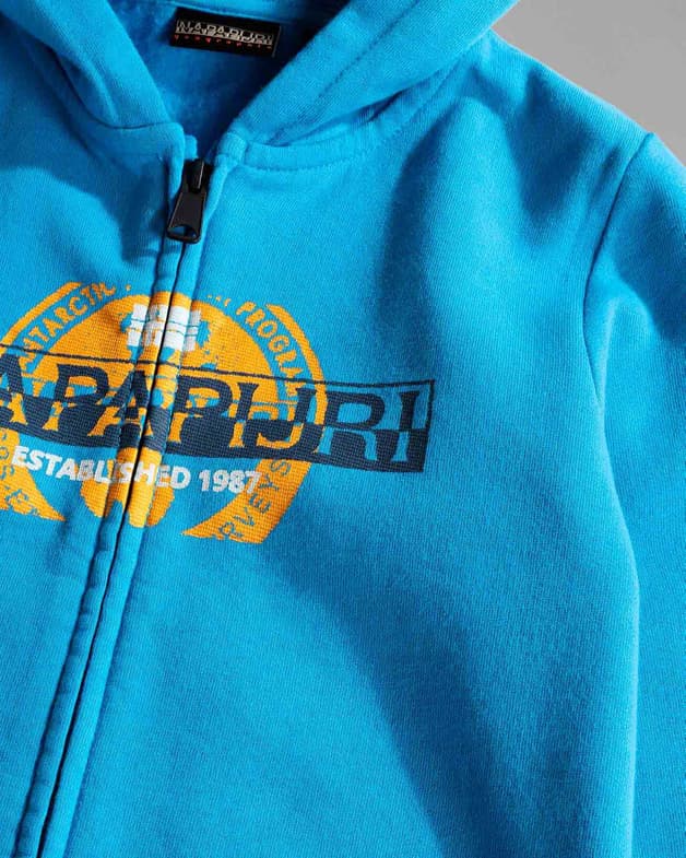 Sudadera con capucha Napapijri Cord Full Zip azul cielo infantil - #4