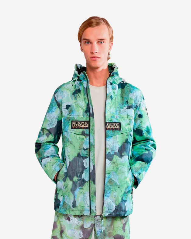 Chaqueta Napapijri Rainforest Open Print azul verdoso - #1