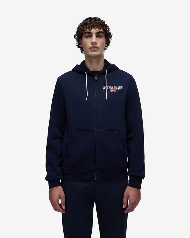 Sudadera con capucha Napapijri Aylmer Full Zip azul oscuro blanco - #1