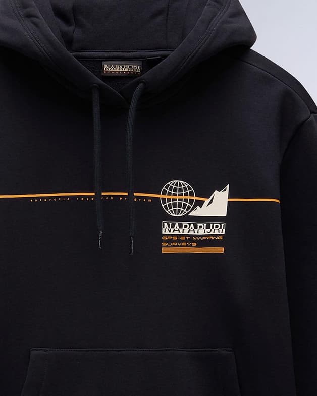 Sudadera con capucha Napapijri Glatt Half Zip negro puro naranja blanco - #6