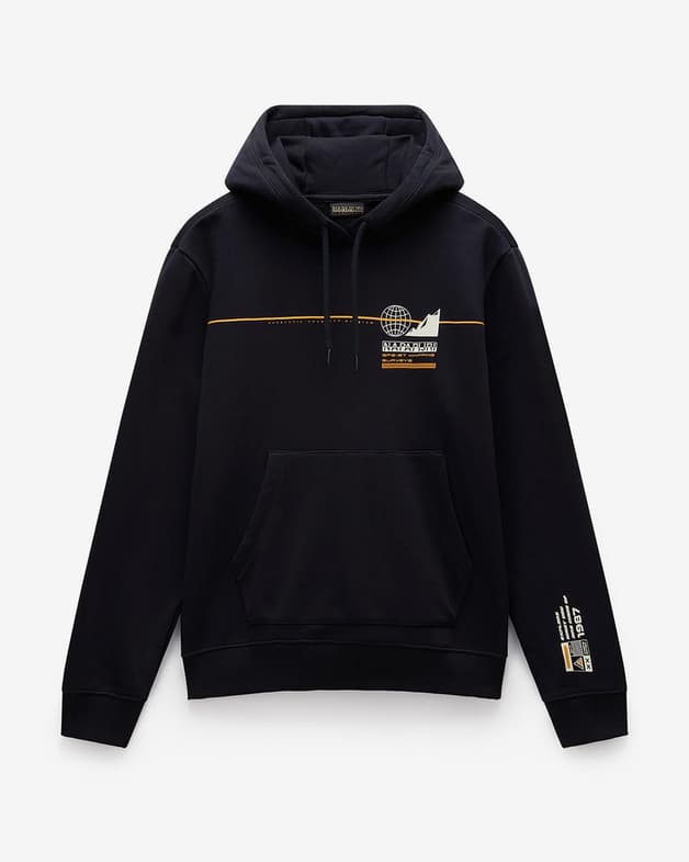 Sudadera con capucha Napapijri Glatt Half Zip negro puro naranja blanco - #7