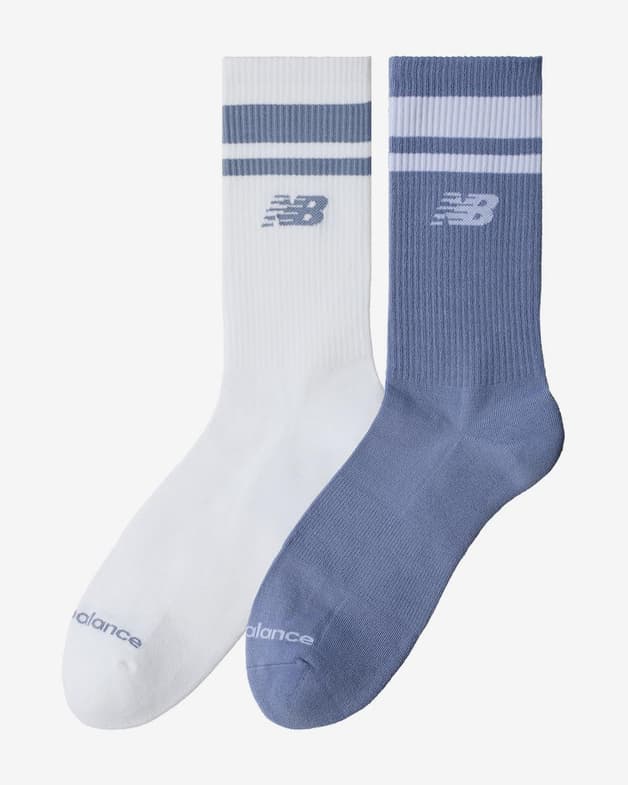 Calcetines New Balance Run Repreve Midcalf azul blanco puro (2 pares) - #2