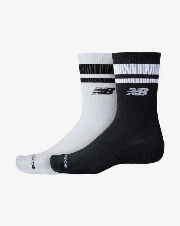 Calcetines New Balance Run Repreve Midcalf negro puro blanco (2 pares) - #1