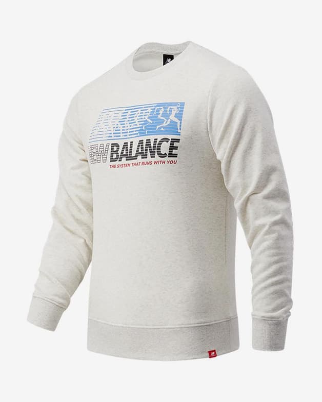 Sudadera New Balance Essentials Speed Crew blanco rojo azul - #1