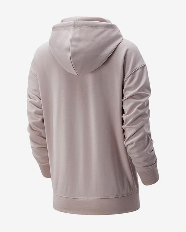 Sudadera con capucha New Balance Essentials Stacked Logo Oversized rosa blanco mujer - #2