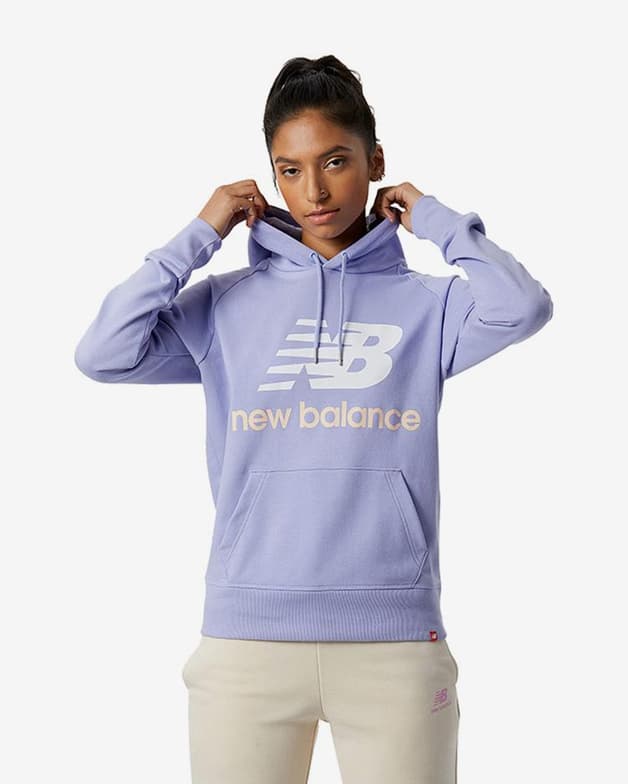 Sudadera con capucha New Balance Essentials lila blanco mujer - #1