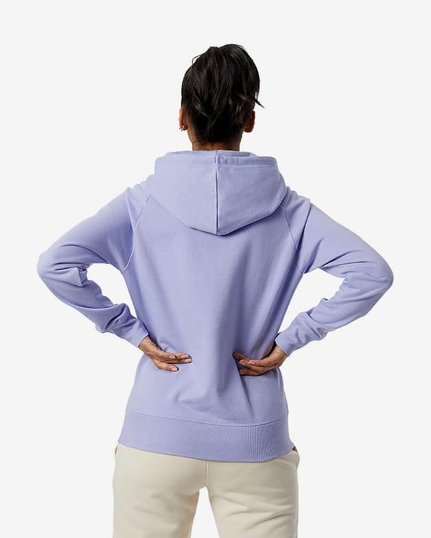 Sudadera con capucha New Balance Essentials lila blanco mujer - #3