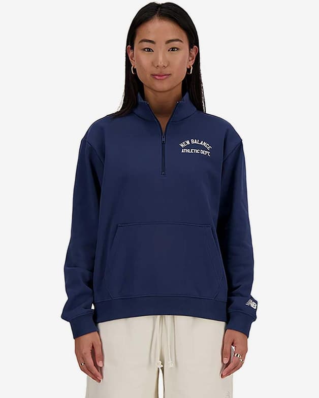 Sudadera New Balance Greatest Hit 1/4 Zip azul marino oscuro mujer - #1