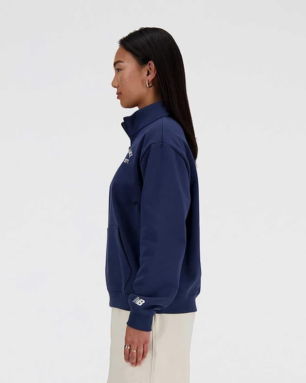 Sudadera New Balance Greatest Hit 1/4 Zip azul marino oscuro mujer - #2