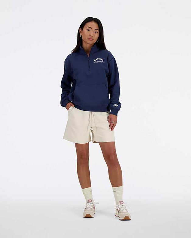 Sudadera New Balance Greatest Hit 1/4 Zip azul marino oscuro mujer - #5