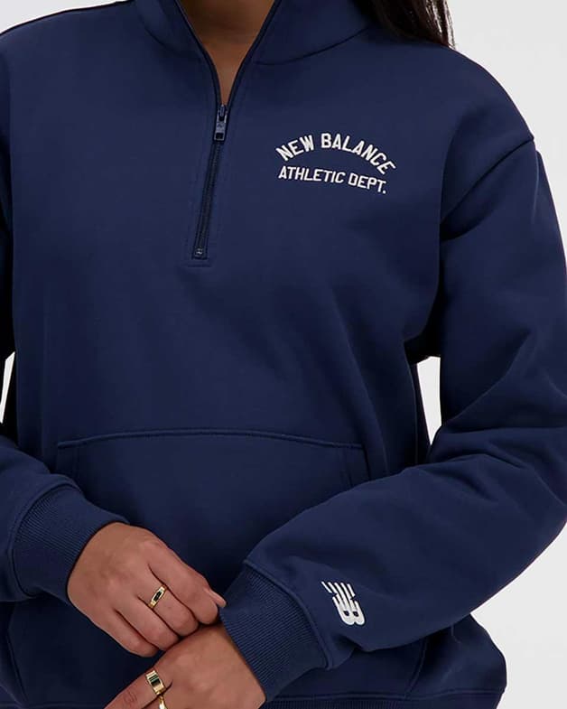 Sudadera New Balance Greatest Hit 1/4 Zip azul marino oscuro mujer - #6