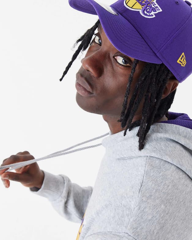 Sudadera con capucha New Era NBA Mesh Panel OS Los Angeles Lakers gris - #4