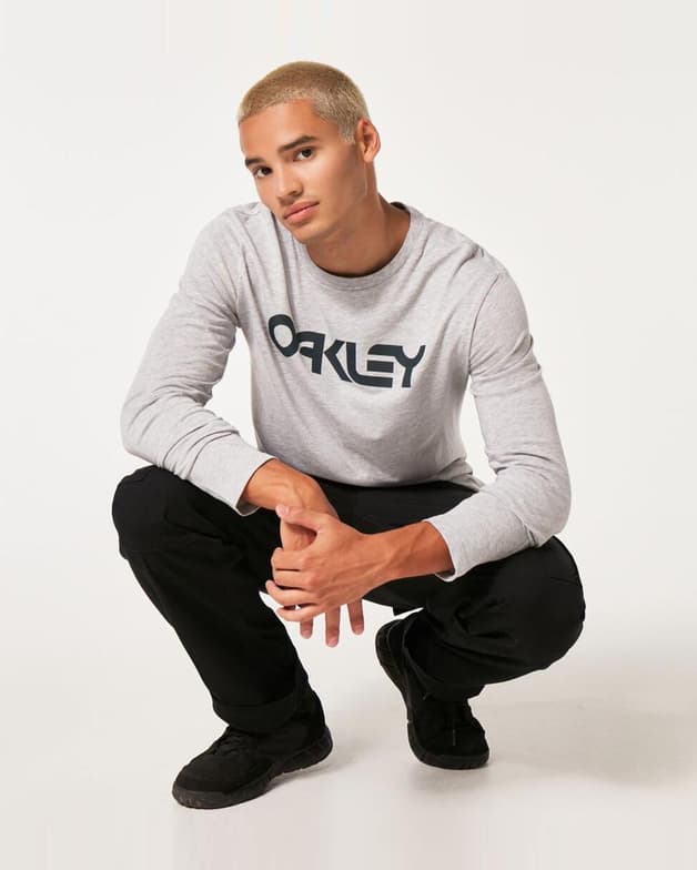 Camiseta Oakley Mark 2.0 manga larga gris claro negro - #6