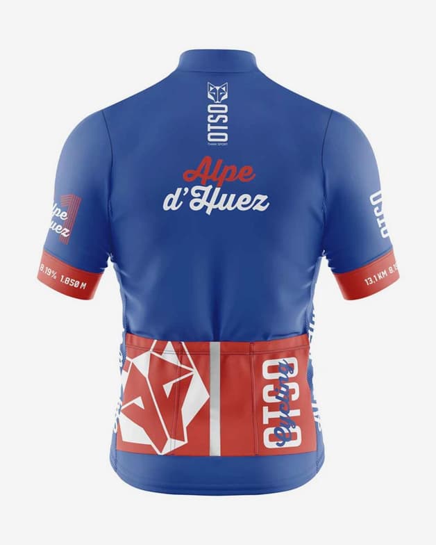 Maillot Otso Alpe d'Huez manga corta azul blanco rojo mujer - #2