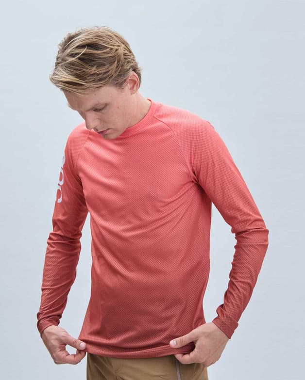 Maillot POC Essential MTB Lite manga larga rojo coral - #4