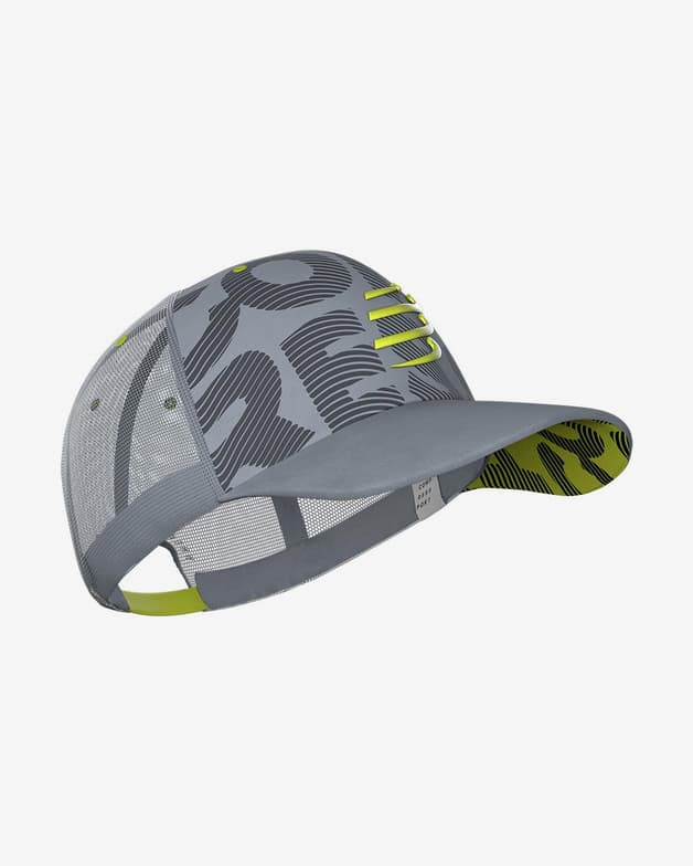 Gorra Compressport Trucker gris verde lima - #3