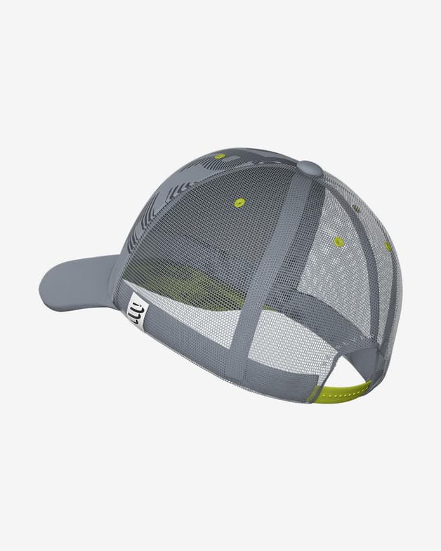 Gorra Compressport Trucker gris verde lima - #7