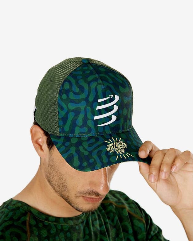Gorra Compressport Trucker Cap Camo Neon 2020 verde camuflaje - #3