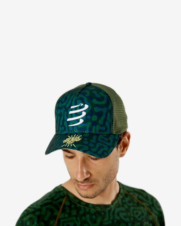Gorra Compressport Trucker Cap Camo Neon 2020 verde camuflaje - #4