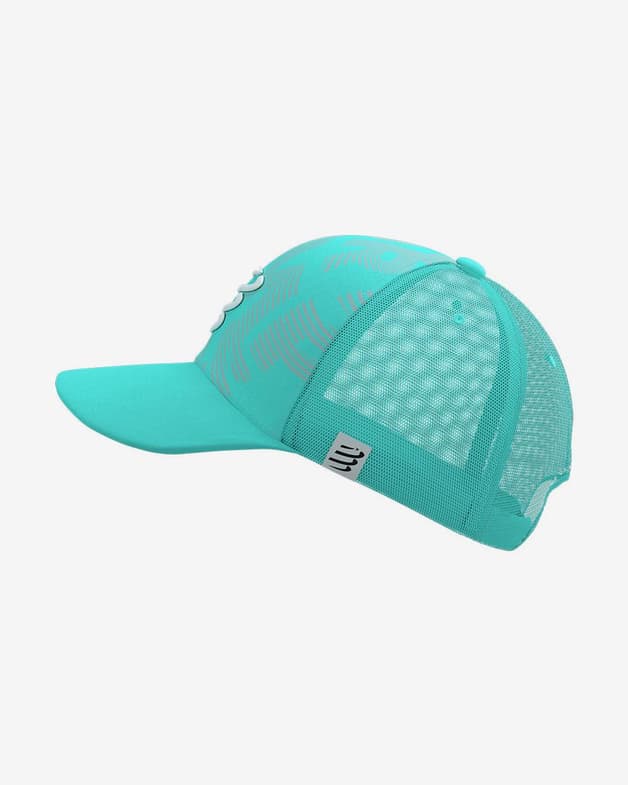 Gorra Compressport Trucker Summer Refresh 2021 azul celeste blanco gris - #8