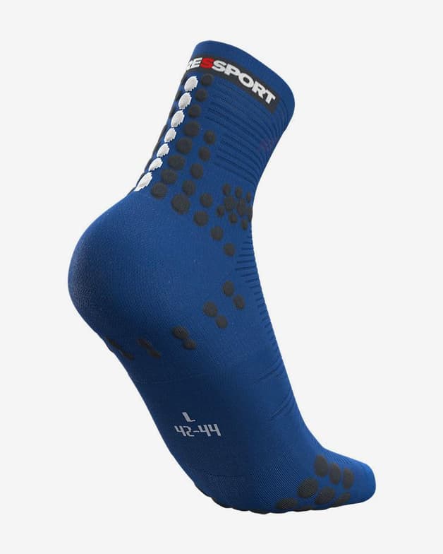 Calcetines Compressport Pro Racing Socks v3.0 Run High azul logo blanco - #3