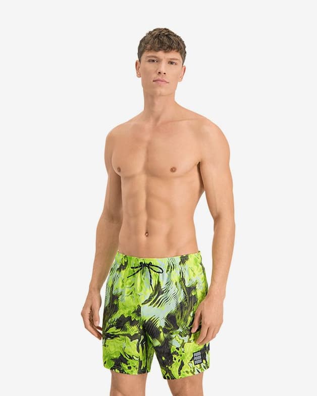 Maillot de bain Puma Swim Reflection All Over Print jaune noir - #5